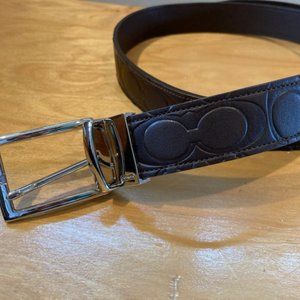 Mens COACH Belt Brown Leather Logo  Size 40